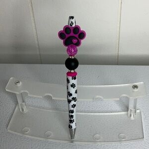 Pink and Black Paw Print Pen